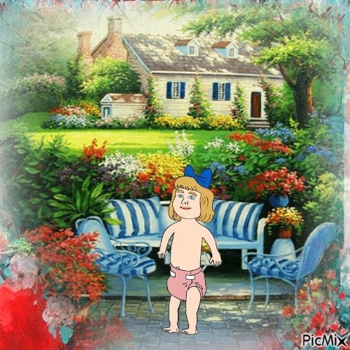 Baby in yard - 無料png