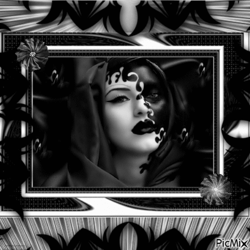 Fantasywoman black white - Free animated GIF