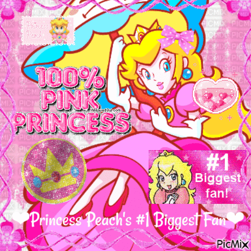 Peach's one N only True Fan!! ♥︎ - 免费动画 GIF