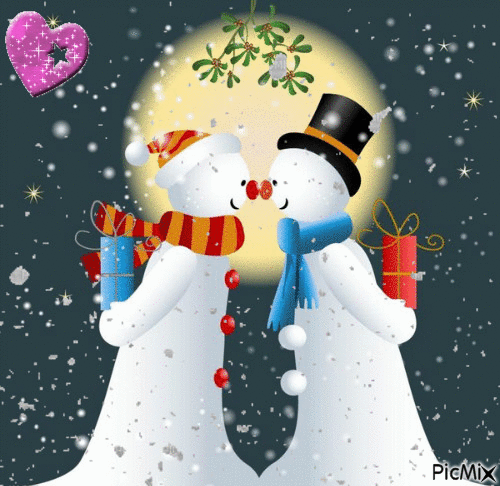 bonhommes de neige - Nemokamas animacinis gif