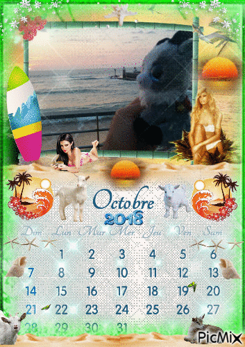 calendrier octobre 2018 - Free animated GIF