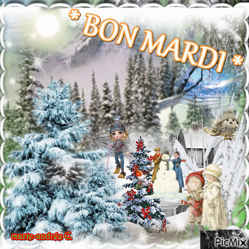 * L'hiver, -bon Mardi- * - Бесплатный анимированный гифка