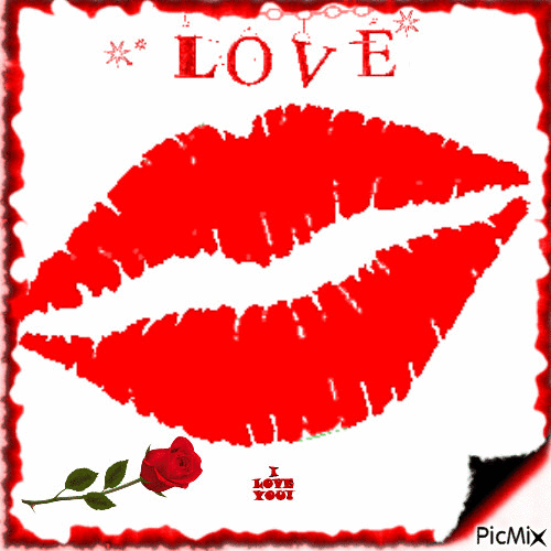 I live you, kiss - Ingyenes animált GIF