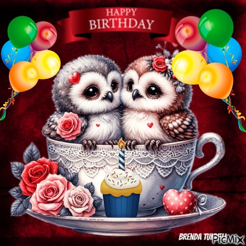 birthday owl - gratis png