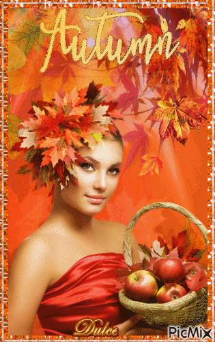 Autumn Woman - Δωρεάν κινούμενο GIF