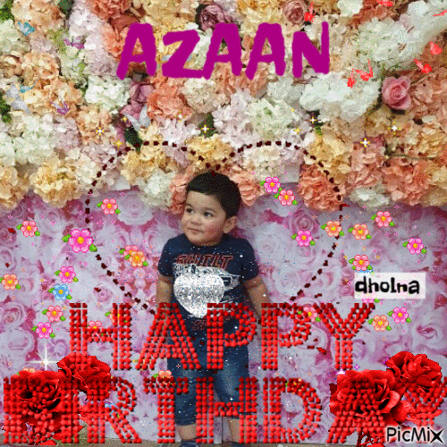 Happy birthday.🌹 Azaan - GIF เคลื่อนไหวฟรี