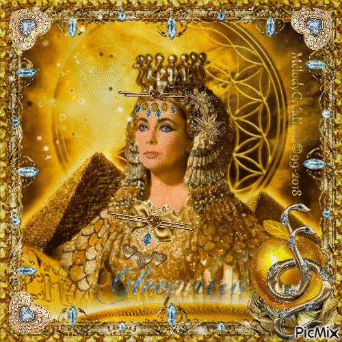 Portrait en or... Golden portrait... Cleopatra... Elizabeth Taylor... - Gratis animeret GIF