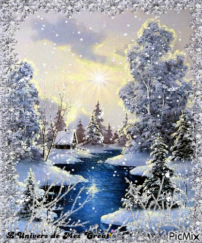 paysage hiver - GIF animé gratuit
