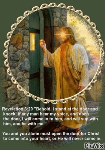 Jesus at the door of your heart - Бесплатный анимированный гифка