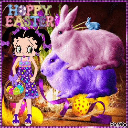 Easter Betty Boop - Бесплатный анимированный гифка