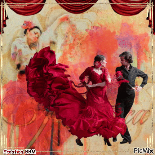Danseurs de Flamenco par BBM - GIF animé gratuit