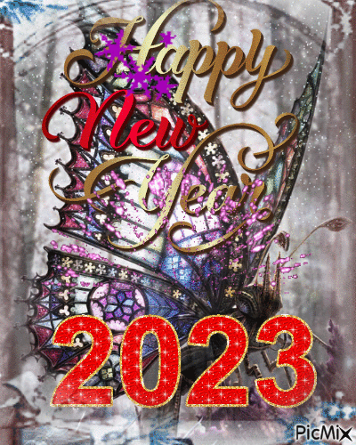 Happy New Year 2023 !🙂🎉 - GIF animé gratuit