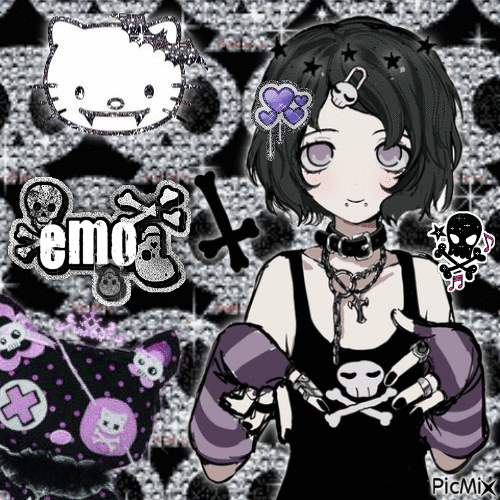 Purple Emo Girl - Bezmaksas animēts GIF