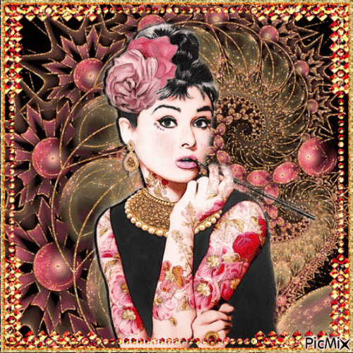 Audrey Hepburn Art - Darmowy animowany GIF