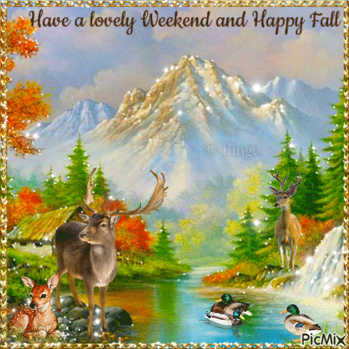 Have a lovely Weekend and Happy Fall - GIF animé gratuit
