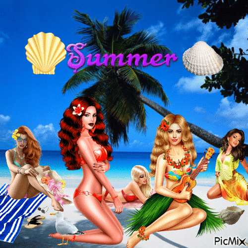 Summer ladies - Free animated GIF