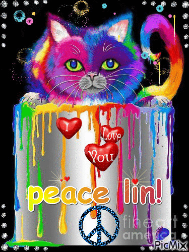 ~cat peace~ - GIF animado gratis