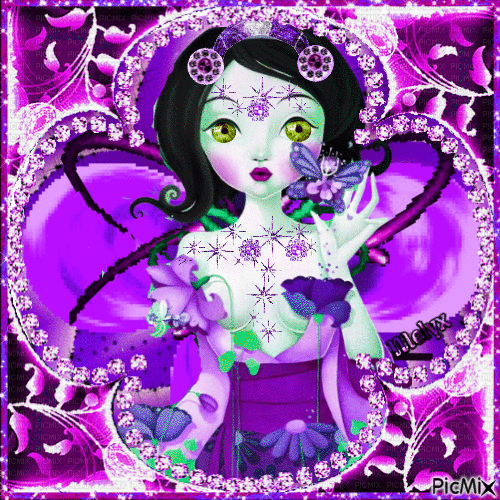 Dolly flower purple - GIF animé gratuit