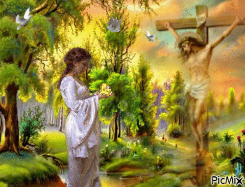 Jesus on the cross - Free animated GIF