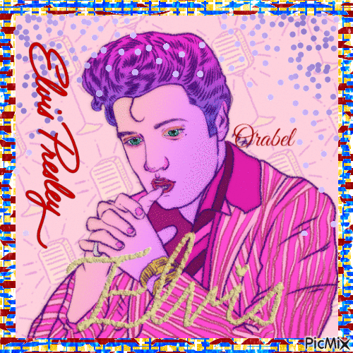 Elvis multicolore - GIF animasi gratis