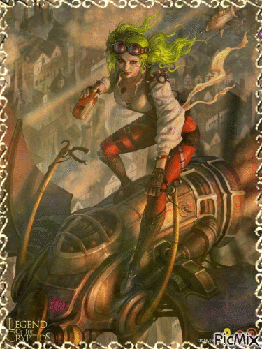 Screamin' Green Machteld_Legend of the Cryptids_ - Free animated GIF