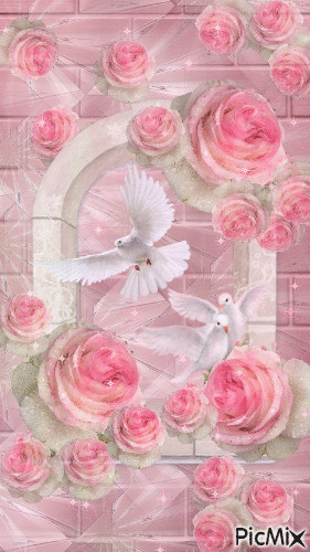Dove, Arch, Rose, Brick - Бесплатный анимированный гифка