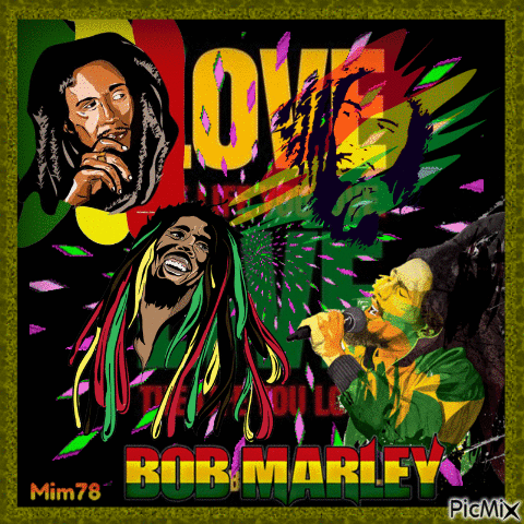 Bob Marley - Pop-art - Zdarma animovaný GIF