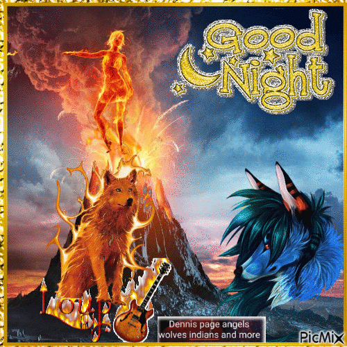 WOLF IN FLAMES GOOD NIGHT - 無料のアニメーション GIF