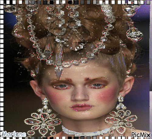 Portrait Woman Colors Deco Glitter Glamour - Бесплатни анимирани ГИФ