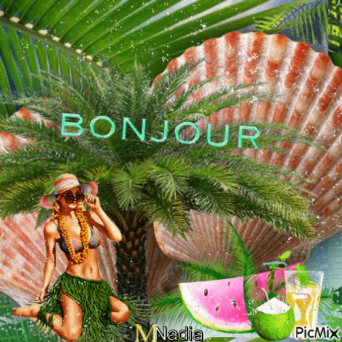 bonjour,, - Безплатен анимиран GIF