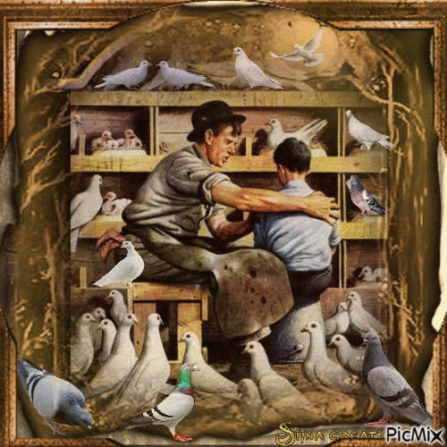 Father & Son in the pigeon loft