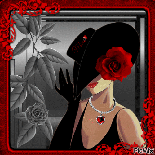 ramo de flores negra - Бесплатный анимированный гифка