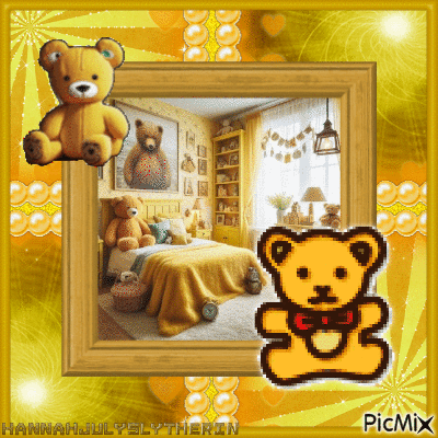 (((Cute Yellow Teddy Bear))) - GIF animasi gratis