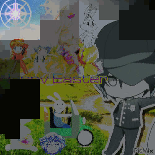 Happy easter Basil Asuka Rei Shuichi - Безплатен анимиран GIF