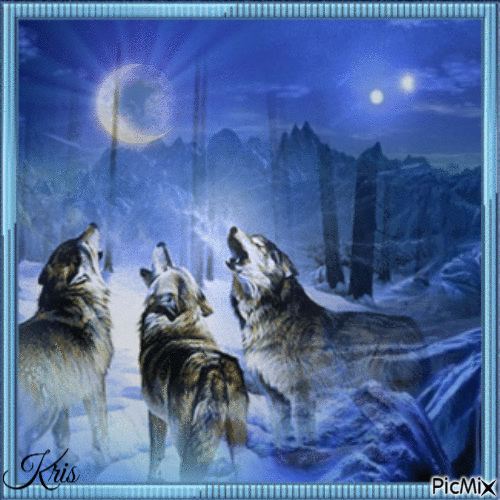 Lune et loups - Besplatni animirani GIF