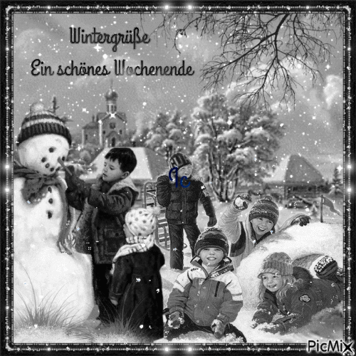 Wintergrüße... ein schönes Wochenende - Бесплатни анимирани ГИФ