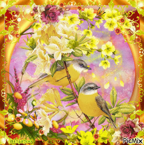 Yellow flowers - Gratis geanimeerde GIF