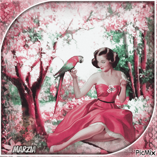 marzia - Dolly e il pappagallo - 無料のアニメーション GIF