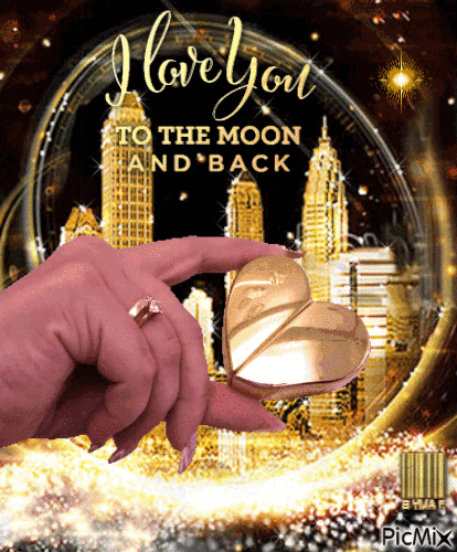 I Love You to the Moon and Back - Free animated GIF