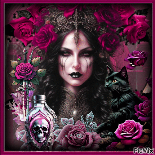 Gothique avec des roses - Besplatni animirani GIF