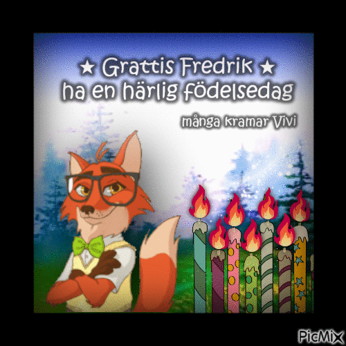 Grattis Fredrik D 2023 - GIF animado gratis