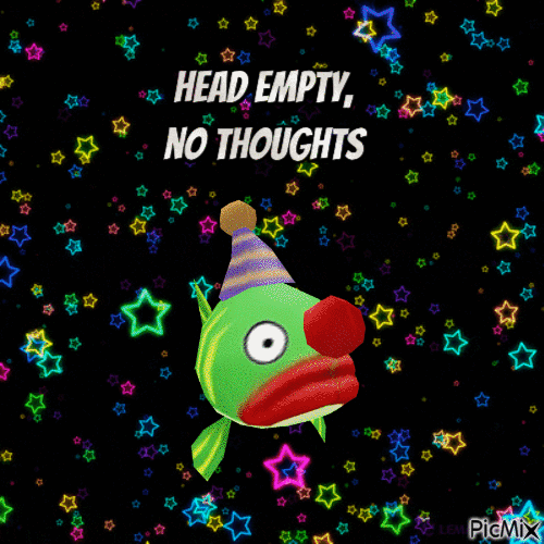 Head empty no thoughts clownfish - GIF animasi gratis