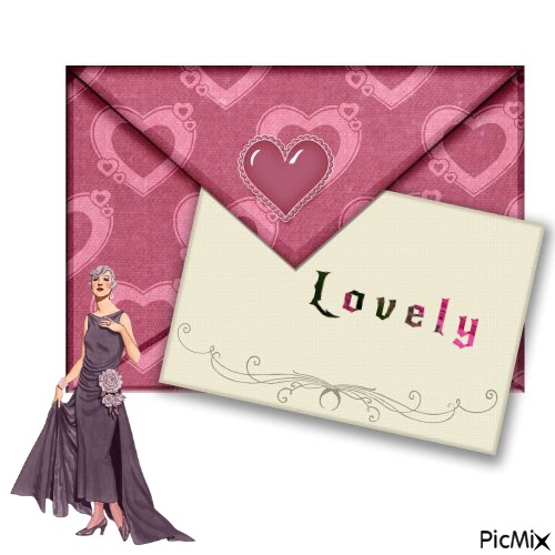 compliment, lovely, enveloppe coeurs - ilmainen png