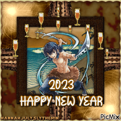 #♦#Inosuke - Happy New Year 2023#♦# - Free animated GIF