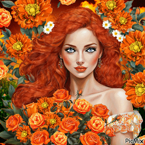 конкурс  Portrait dans la palette de couleurs orange - Zdarma animovaný GIF