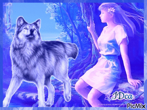 Belle et les loups - Gratis animerad GIF