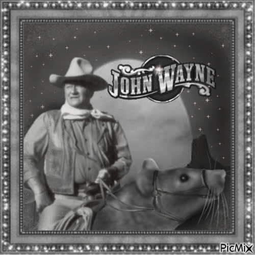 John Wayne on rat mount - Бесплатный анимированный гифка