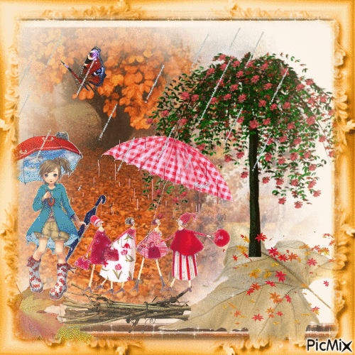 Outono um dia de chuva - Free animated GIF