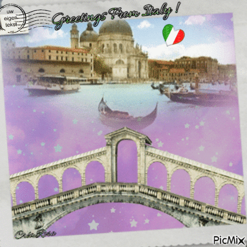 Concours : Salutations d'Italie - carte postale - Darmowy animowany GIF