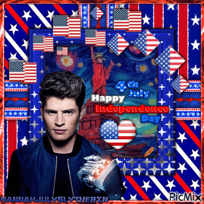 {4th of July - Independence Day with Gregg Sulkin} - Безплатен анимиран GIF